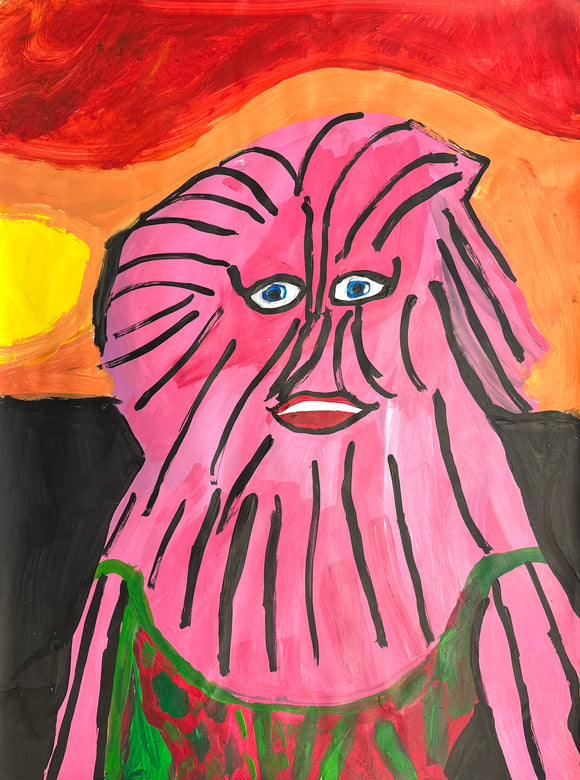 Aura Herrera - Pink Fuzzy Lady at Sunset