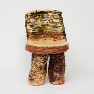 Ericka Lopez - Untitled 232 (Yellow & Peach Coil Stool)