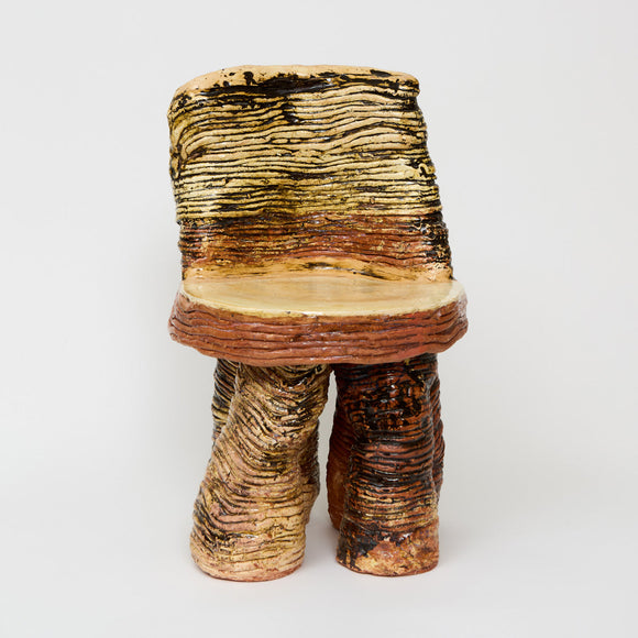 Ericka Lopez - Untitled 232 (Yellow & Peach Coil Stool)