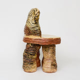 Ericka Lopez - Untitled 232 (Yellow & Peach Coil Stool)