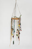 Ericka Lopez - Untitled 233 (Teal & Beige Hanging Vessel with Fiber and Beads)