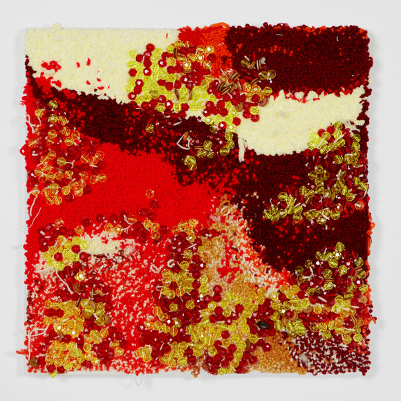 Ericka Lopez - Untitled 180 (Yellow Red Beaded Textile)