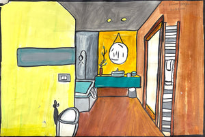 Jessica Guevara - One Point Perspective Bathroom #3