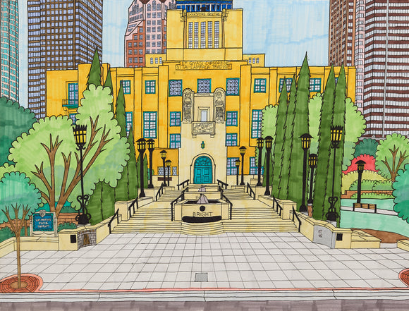 Joe Zaldivar - Flower Street Entrance of the Central Library