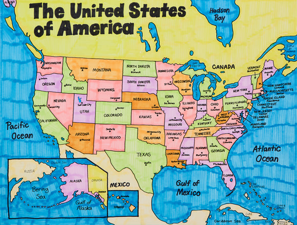 Joe Zaldivar - Revised Map of the United States with Capitals