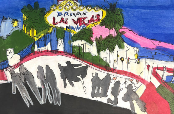 This artwork presents an abstracted interpretation of the famous 