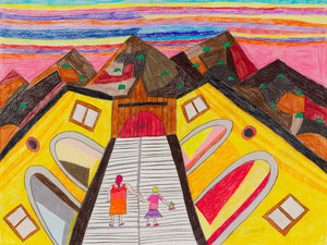 Sarit Halo - Mother and Daughter Walking to the Town