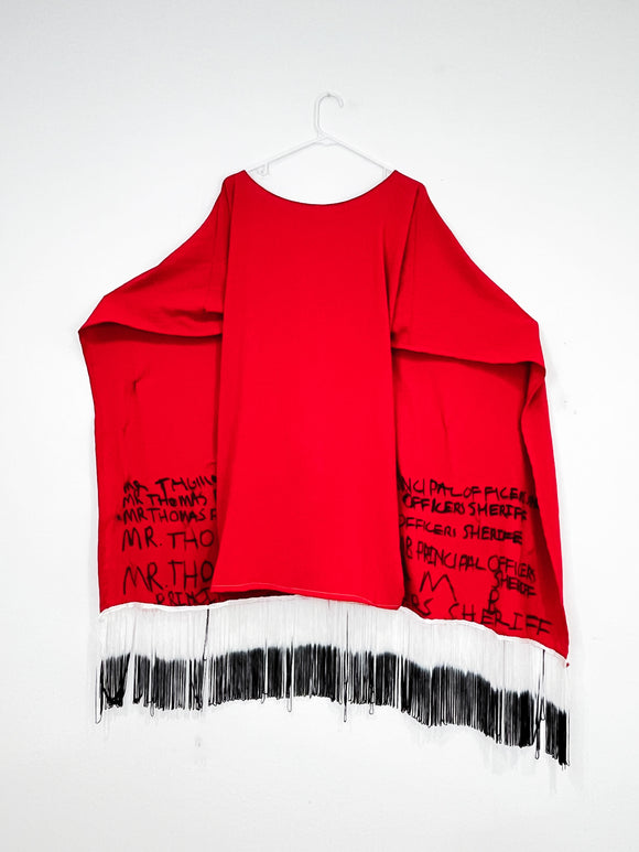 Thomas Lamb - 4 (Red Dress with Black Text and Frills)