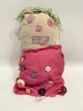 Alondra Lozano, Untitled (pink polka dots, buttons, two sided)