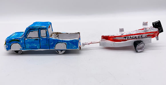 Angel Rodriguez - Untitled (Blue Truck w Boat Tow)