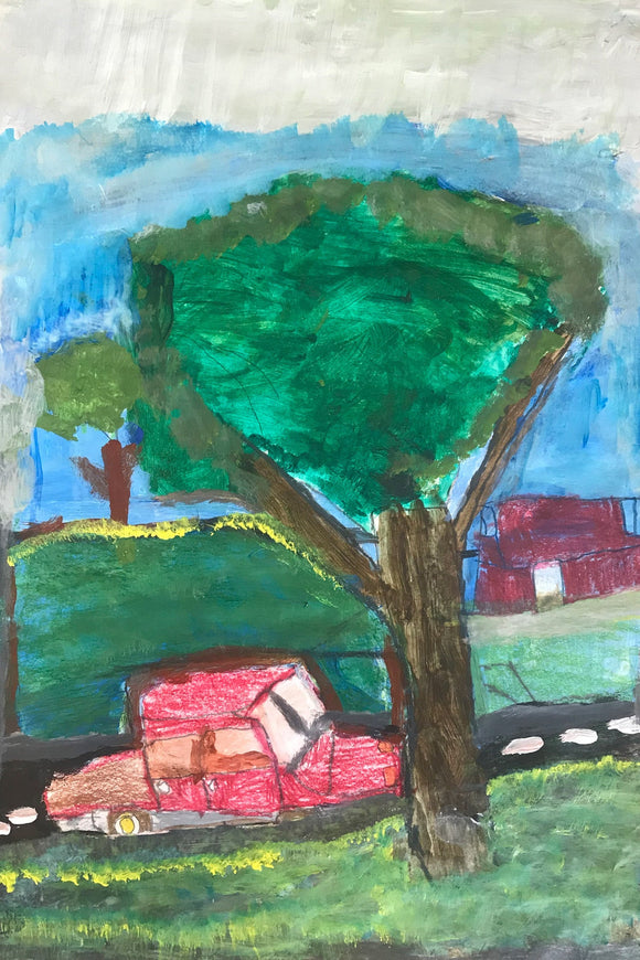 Kyle Johnson - Untitled (Red Car and Tree)