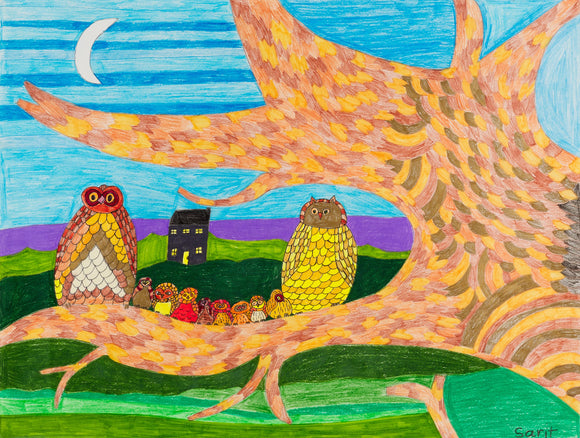 Sarit Halo - Family of Owls Lay on the Tree