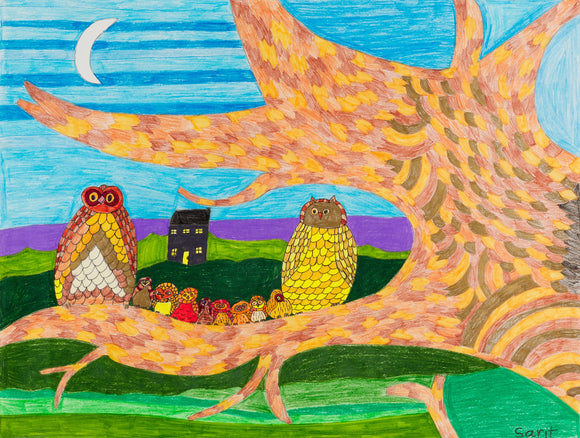 Sarit Halo - Family of Owls Lay on the Tree