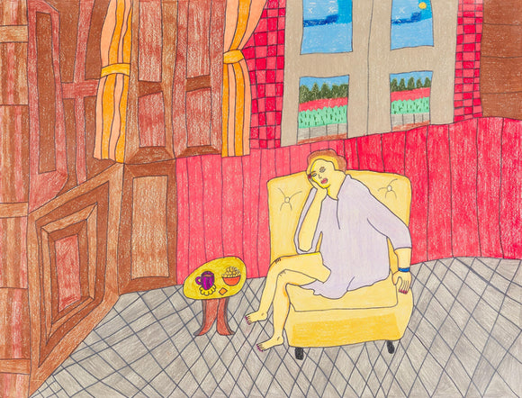 Sarit Halo - Woman Sitting on the Yellow Chair